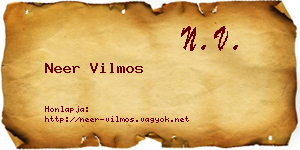 Neer Vilmos névjegykártya